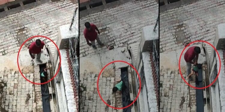 गली में बेटी को बेरहमी से पीटा, डेढ़ साल की मासूम को पिता ने बार बार नाले में डुबोया, VIDEO