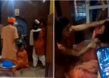 झांसी में शिवपुराण के बीच बवाल, पुजारी की पत्नी ने मंदिर ट्रस्ट की अध्यक्ष को पटक- पटककर मारा, VIDEO