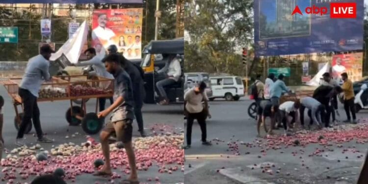 सड़क पर बिखर गई गरीब की सब्जियां… मदद के लिए दौड़े लोग, वायरल हुआ वीडियो