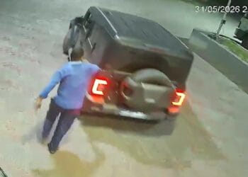 फुल डीजल भरवाया और बिना पैसे दिए फरार हुई थार, CCTV में कैद हुई पूरी वारदात
