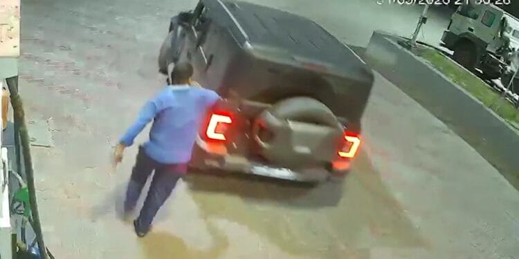 फुल डीजल भरवाया और बिना पैसे दिए फरार हुई थार, CCTV में कैद हुई पूरी वारदात