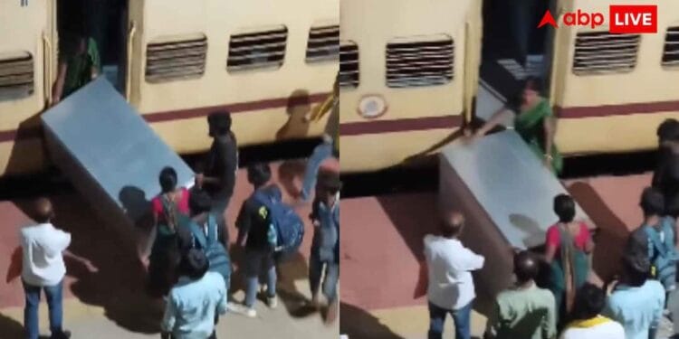 कितने तेजस्वी लोग हैं…. पैसेंजर ट्रेन में मालगाड़ी जैसे भारी बक्से को चढ़ाते यात्रियों का वीड