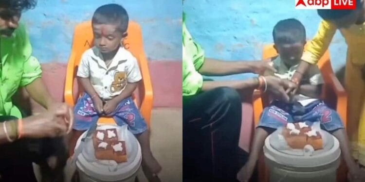 पैसे नहीं थे, बाल्टी पर पेस्ट्री सजाकर मनाया बेटे का जन्मदिन
